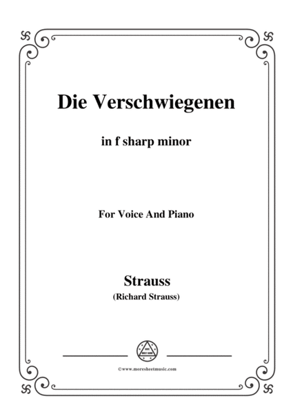 Richard Strauss-Die Verschwiegenen in f sharp minor,for Voice and Piano image number null