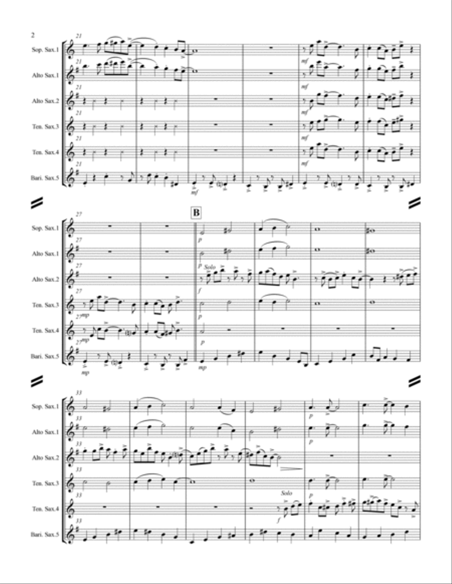 God Rest Ye Merry Gentlemen (for Saxophone Quintet SATTB or AATTB) Saxophone Quintet scores gallery preview page 3