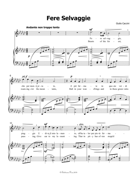 Fere Selvaggie, by Giulio Caccini, in G flat Major