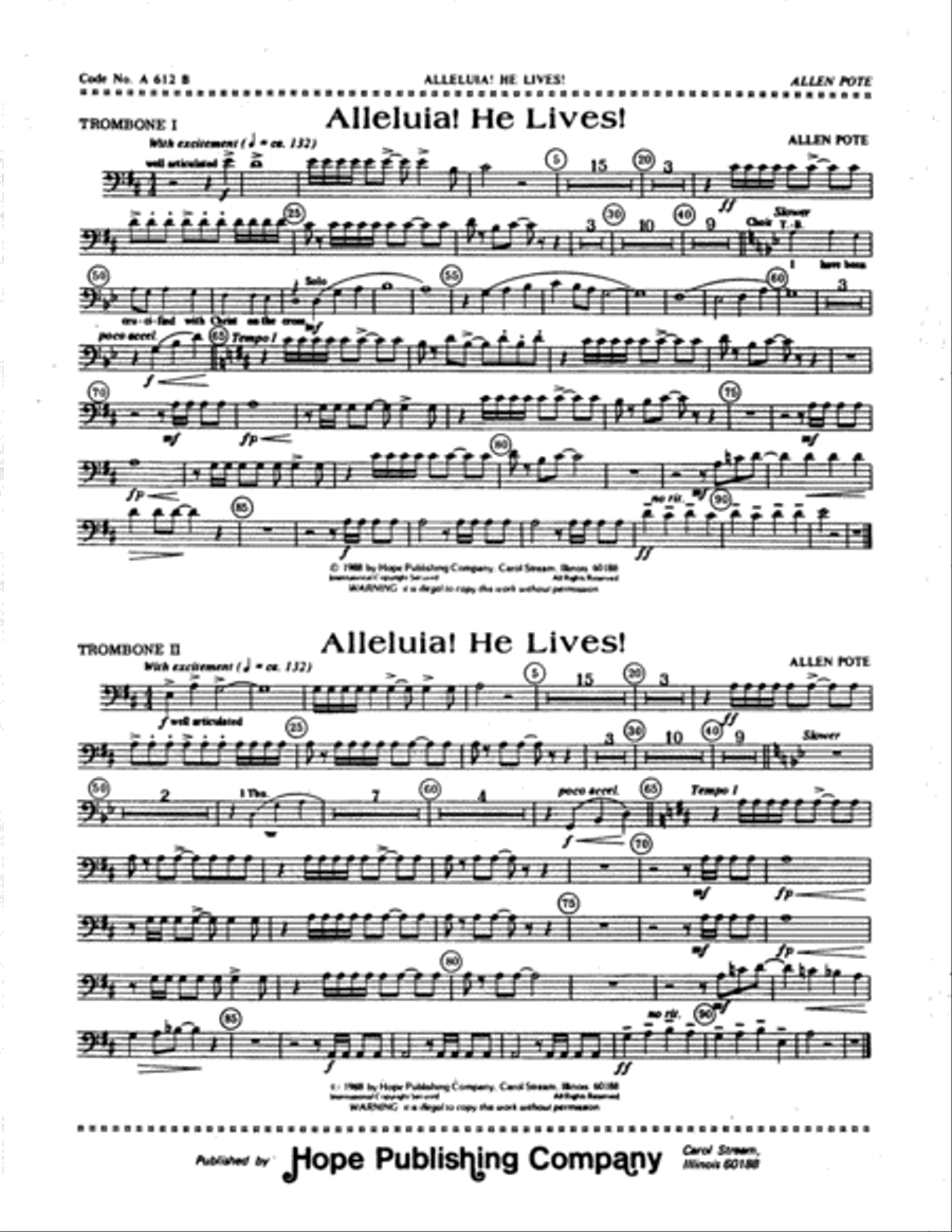 Alleluia! He Lives! 4-Part scores gallery preview page 3