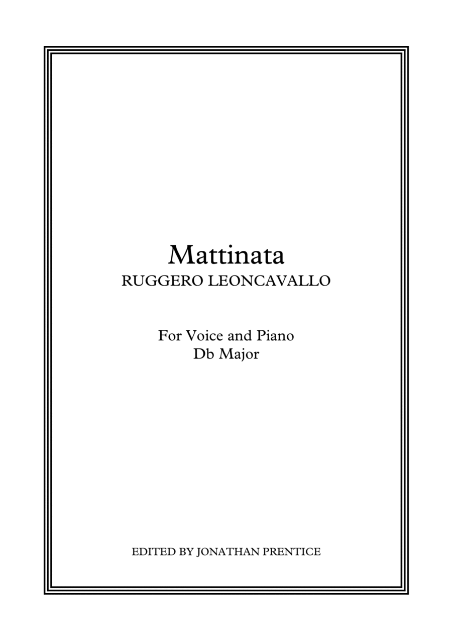 Mattinata (Db Major) Voice scores gallery preview page 1