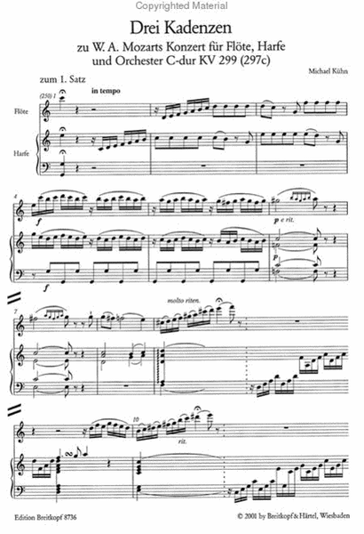 3 Cadenzas to Mozart's Concerto in C major K. 299 (297c)