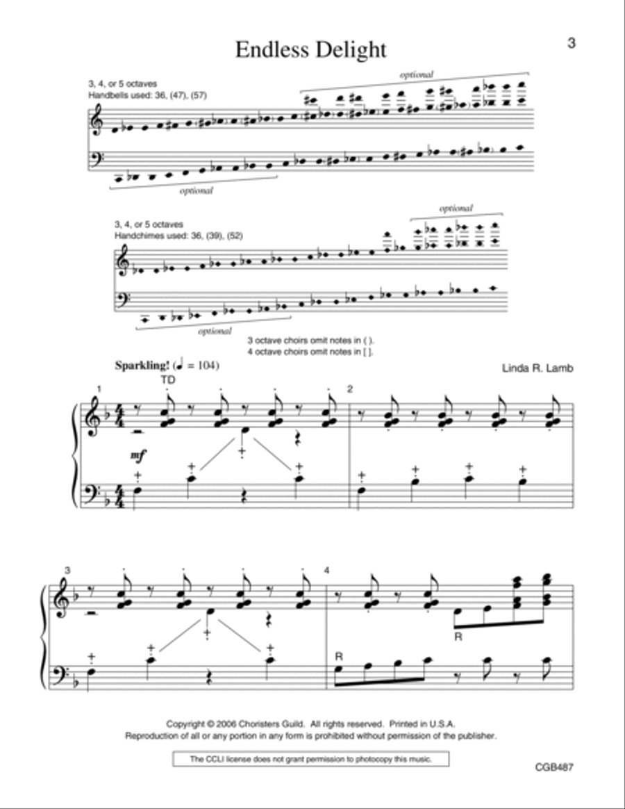 Endless Delight Handbell Choir scores gallery preview page 2