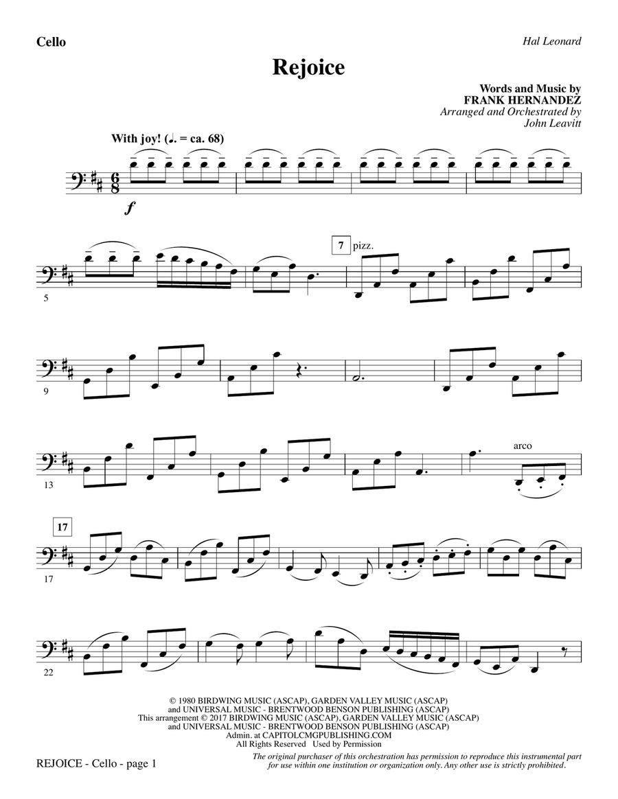Rejoice - Cello