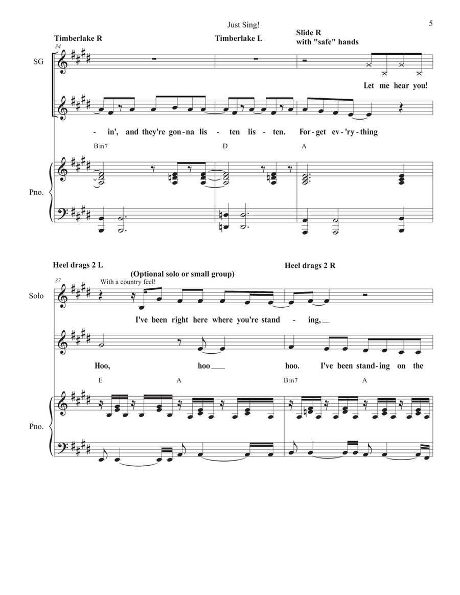 Just Sing Unison Choir scores gallery preview page 5