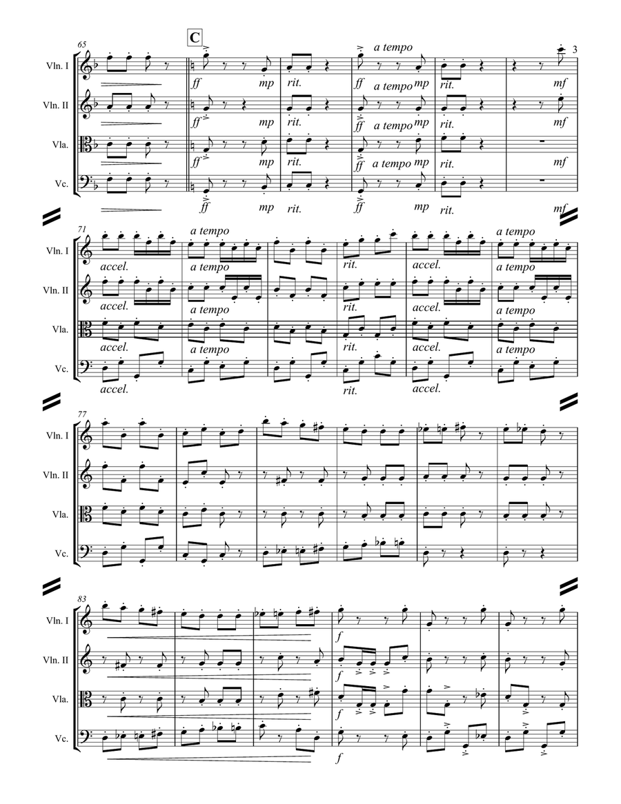 Strauss II – Pizzicato Polka (for String Quartet) String Quartet scores gallery preview page 4