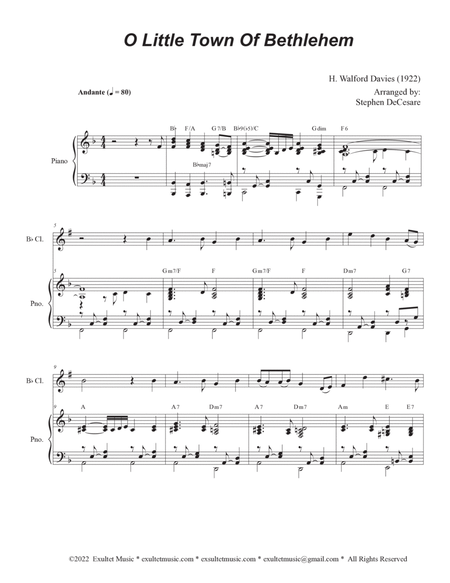 O Little Town Of Bethlehem (Bb-Clarinet solo and Piano) image number null