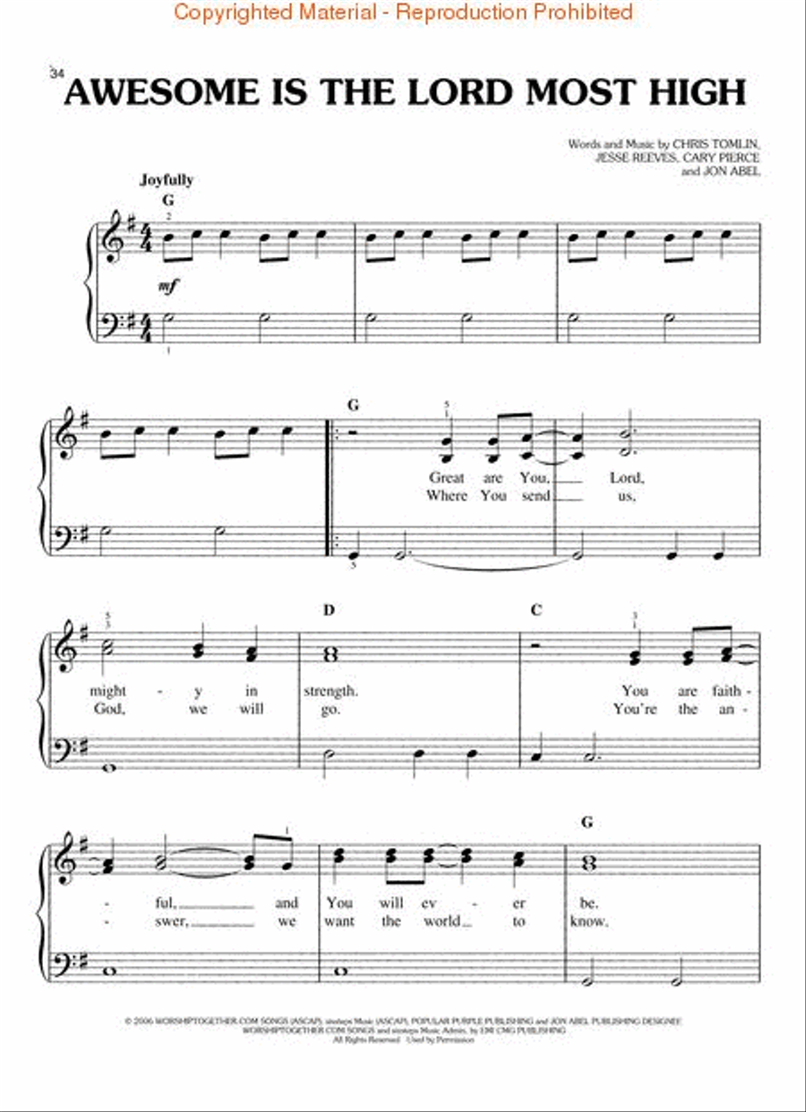 Chris Tomlin - See the Morning Easy Piano scores gallery preview page 4