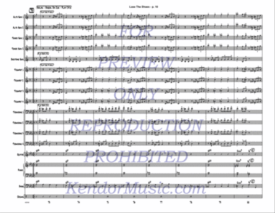 Lose The Shoes (Full Score) Jazz Ensemble scores gallery preview page 11