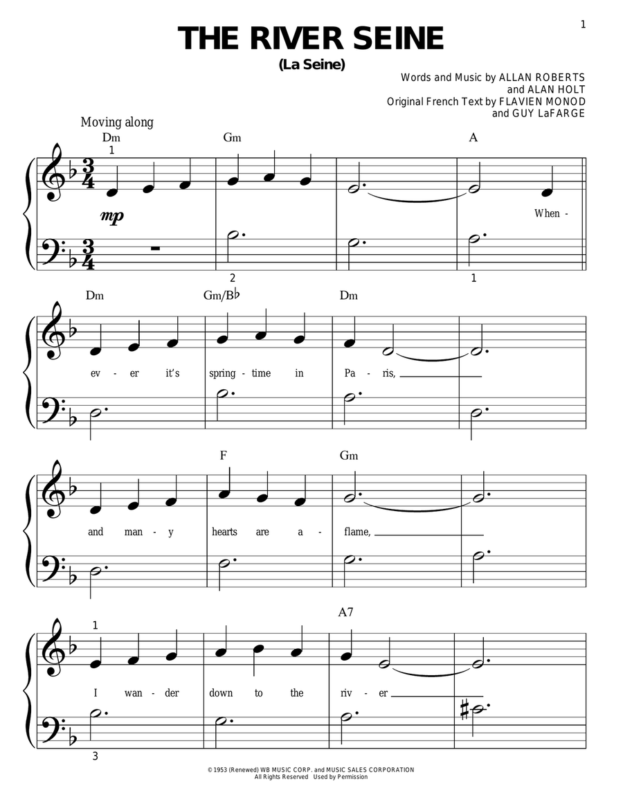 The River Seine (La Seine) Easy Piano scores gallery preview page 1