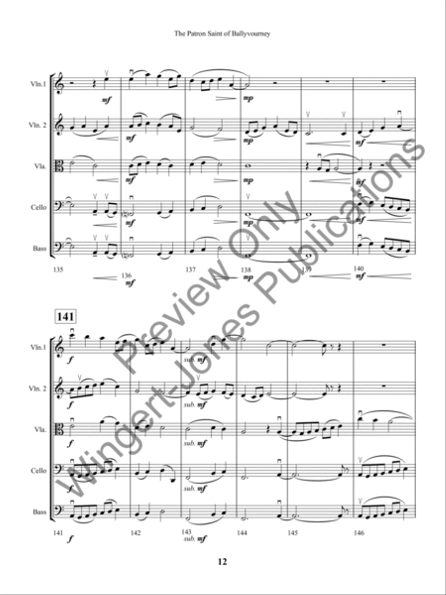 The Patron Saint of Ballyvourney (Score) String Orchestra scores gallery preview page 15
