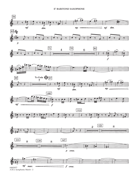 A.B.A. Symphonic March (Kitty Hawk) - Eb Baritone Saxophone