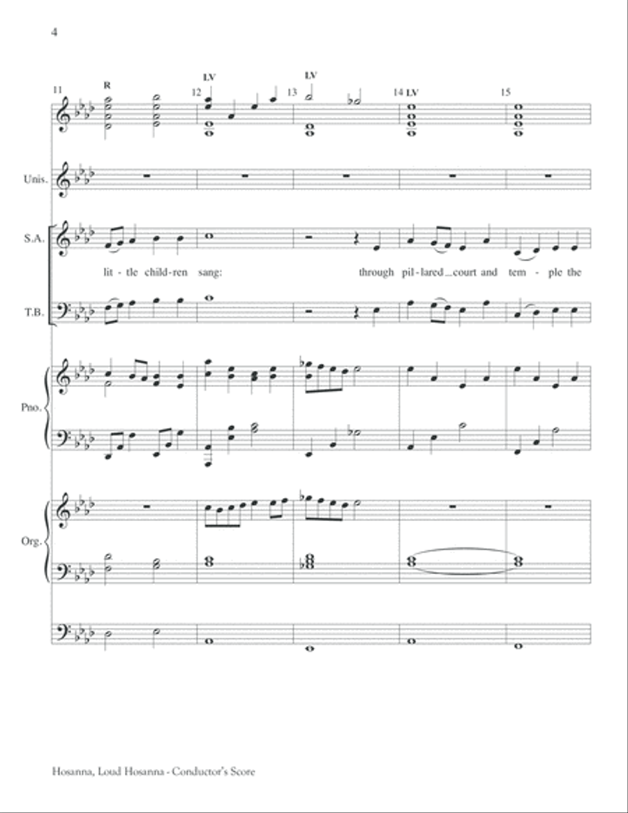 Hosanna, Loud Hosanna Hosanna, Loud Hosanna 4-Part scores gallery preview page 5