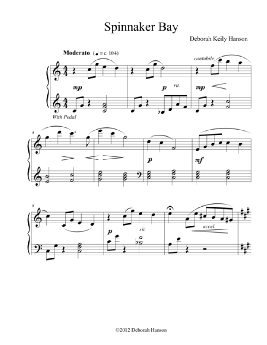 Spinnaker Bay Piano Solo scores gallery preview page 1