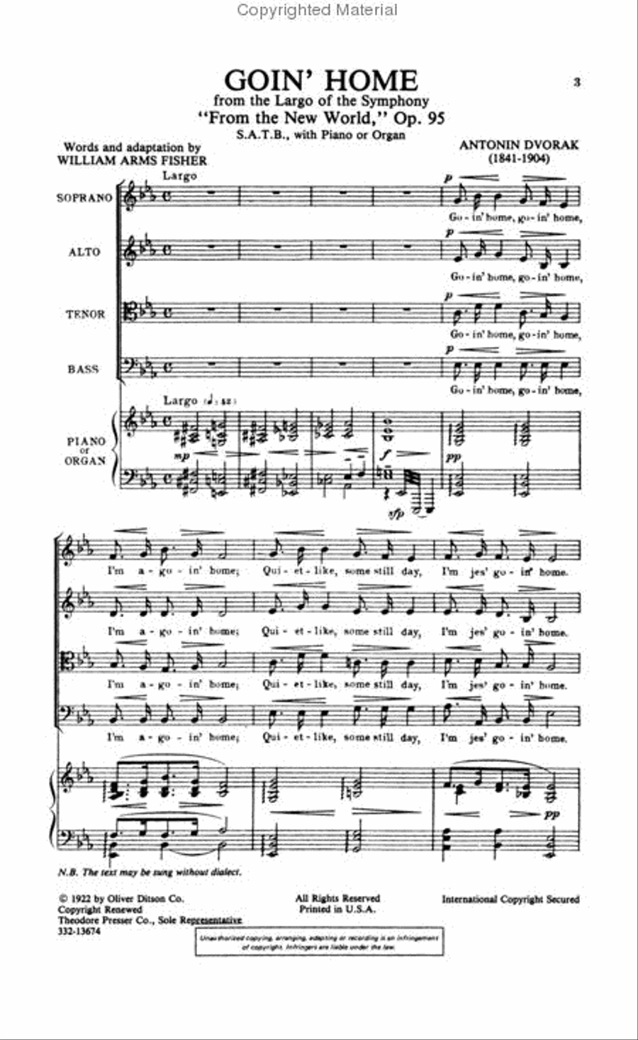 Goin' Home 4-Part scores gallery preview page 2