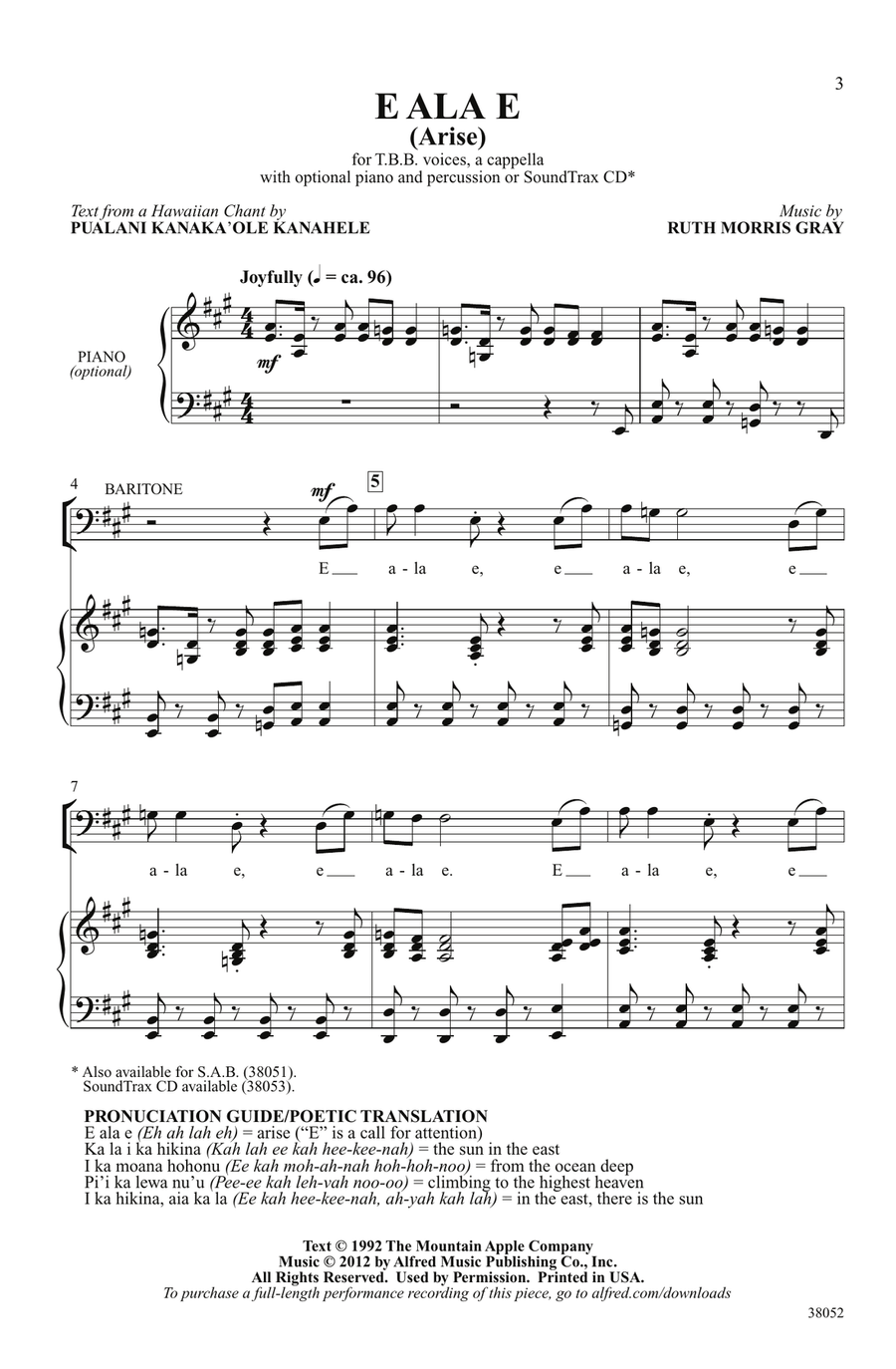 E Ala E by Ruth Morris Gray 3-Part - Digital Sheet Music page 2