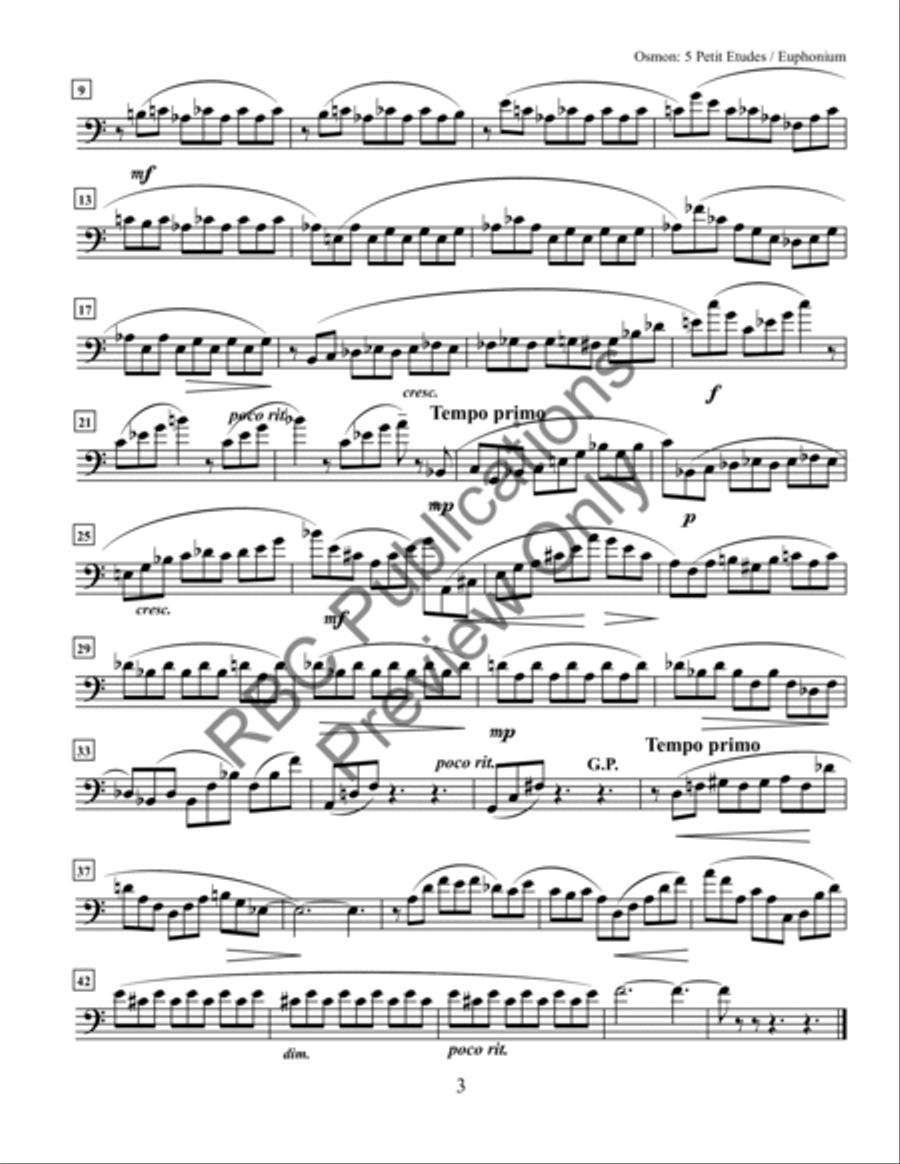 Five Petit Etudes Euphonium Or Baritone B.C. Five Petit Etudes Euphonium Or Baritone B.C. Baritone Horn BC scores gallery preview page 6