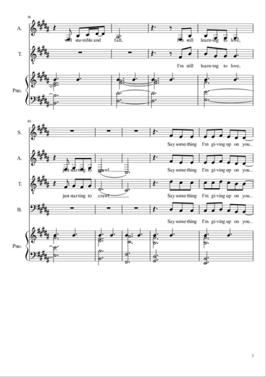 Say Something Say Something 4-Part scores gallery preview page 3