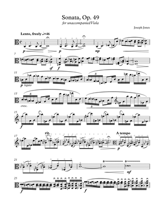 Book cover for Sonata for Solo Viola, Op. 49
