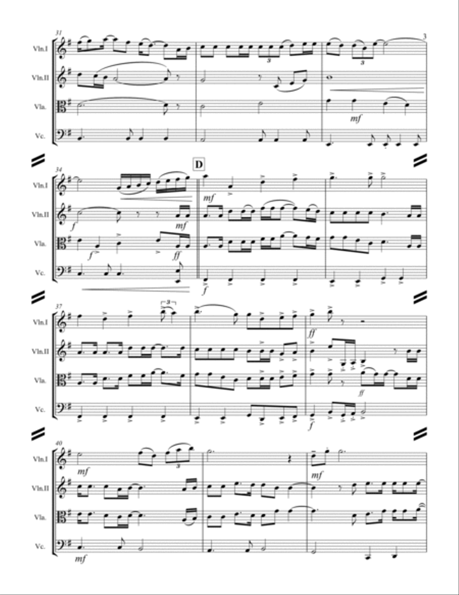 God Bless The U.s.a. String Quartet scores gallery preview page 4