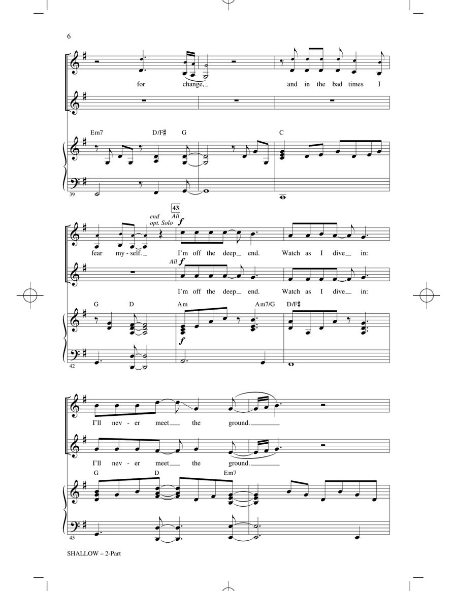 Shallow (from A Star Is Born) (arr. Mac Huff) 2-Part scores gallery preview page 5