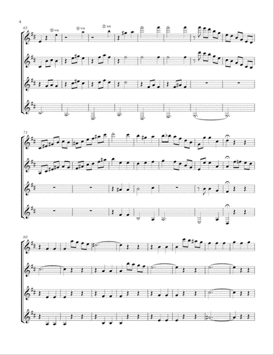 Vals No. 3 (Guitar Quartet) - Score and Parts Guitar Ensemble scores gallery preview page 4