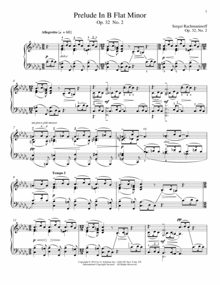 Prelude In B-Flat Minor, Op. 32, No. 2