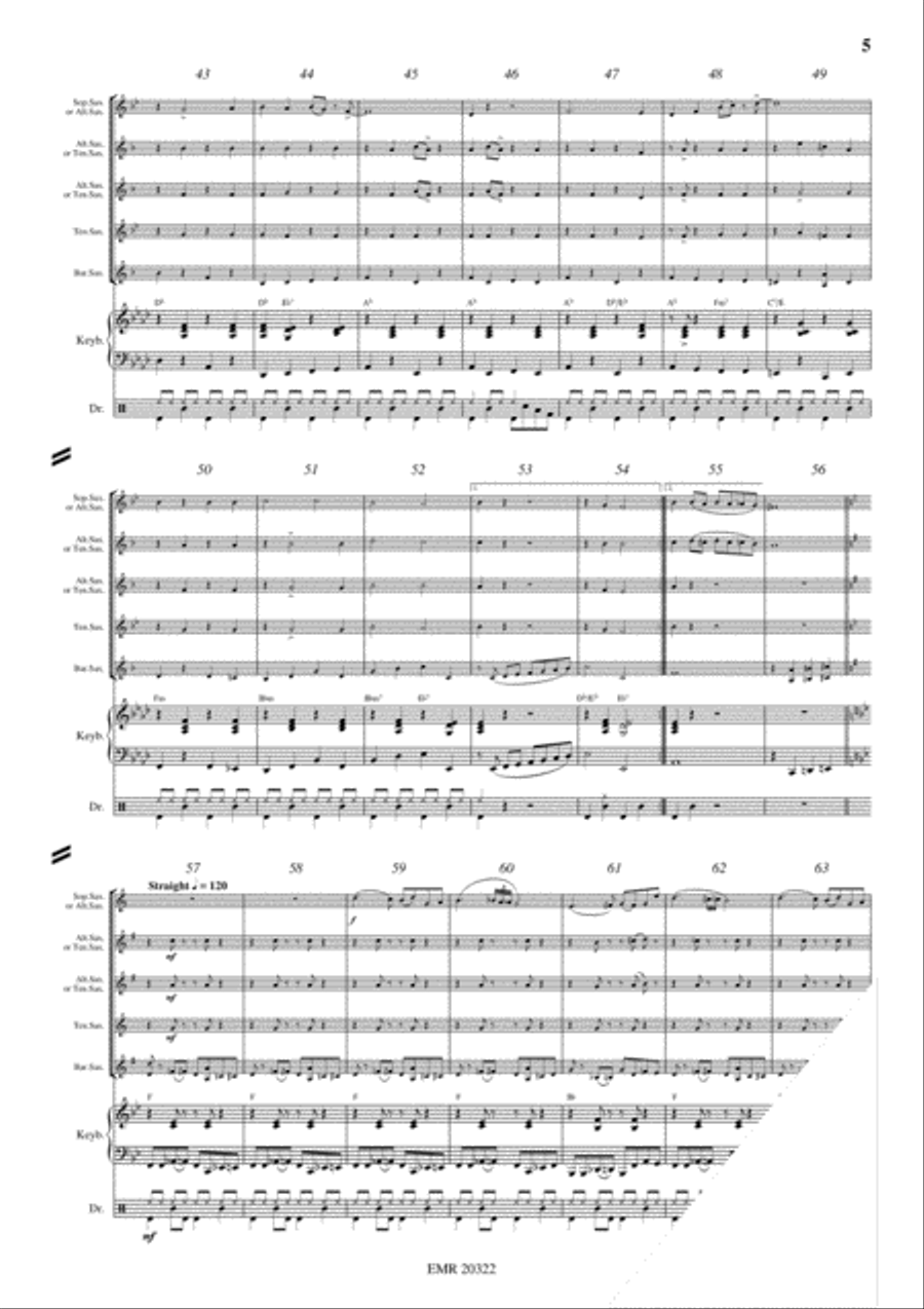 Battle Hymn Of The Republic Saxophone Quintet scores gallery preview page 5
