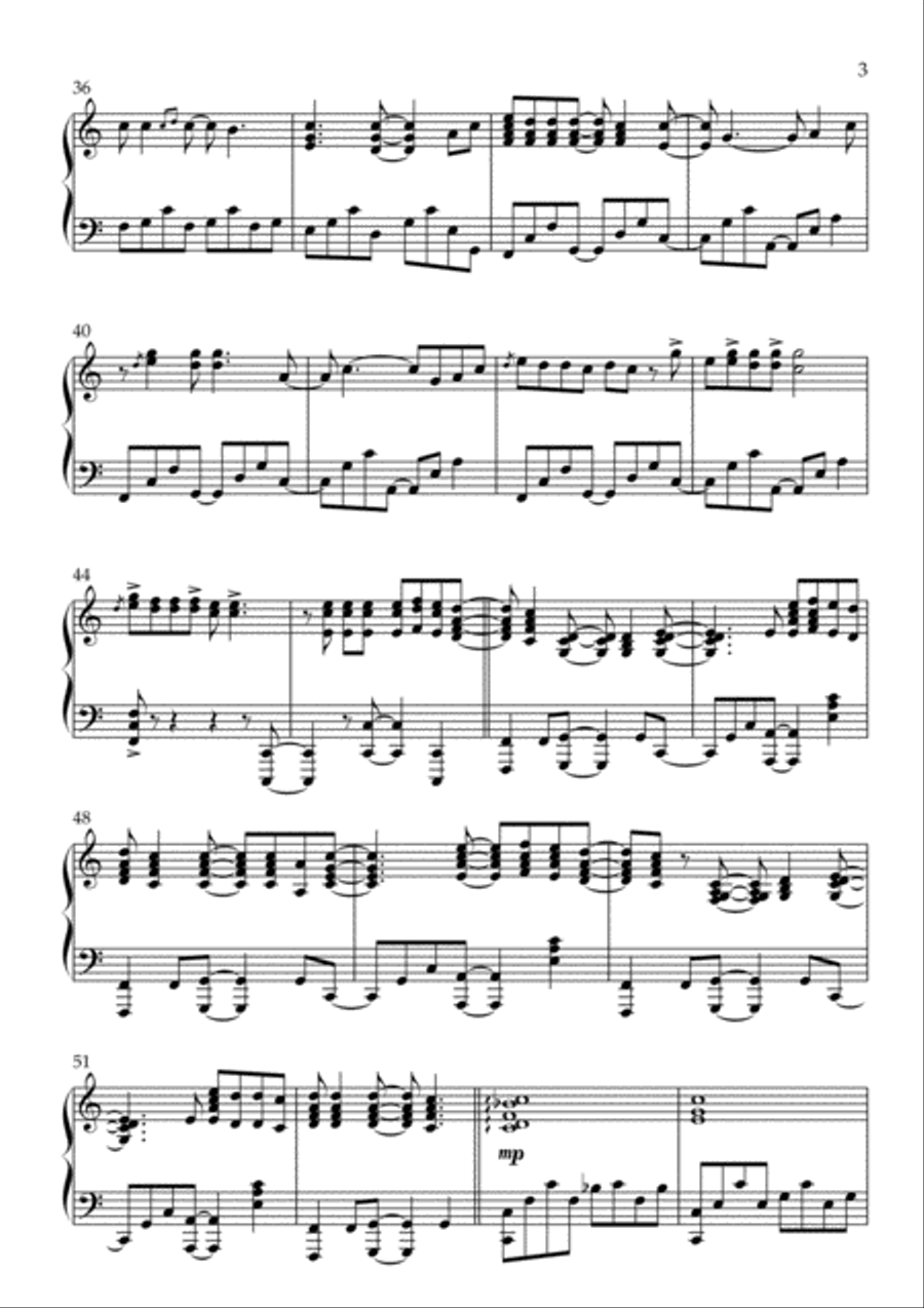Walking In Memphis Piano Solo scores gallery preview page 3