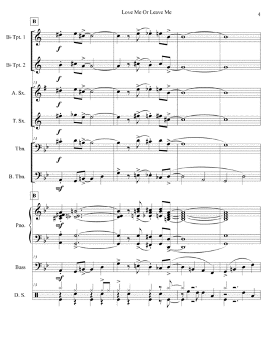 Love Me Or Leave Me Love Me Or Leave Me Jazz Ensemble scores gallery preview page 4