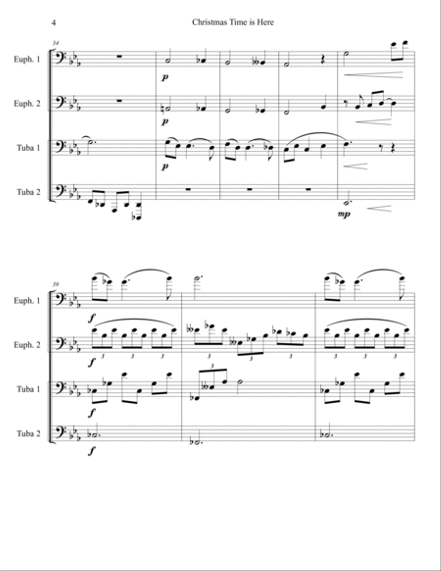 Christmas Time Is Here Brass Duet scores gallery preview page 4