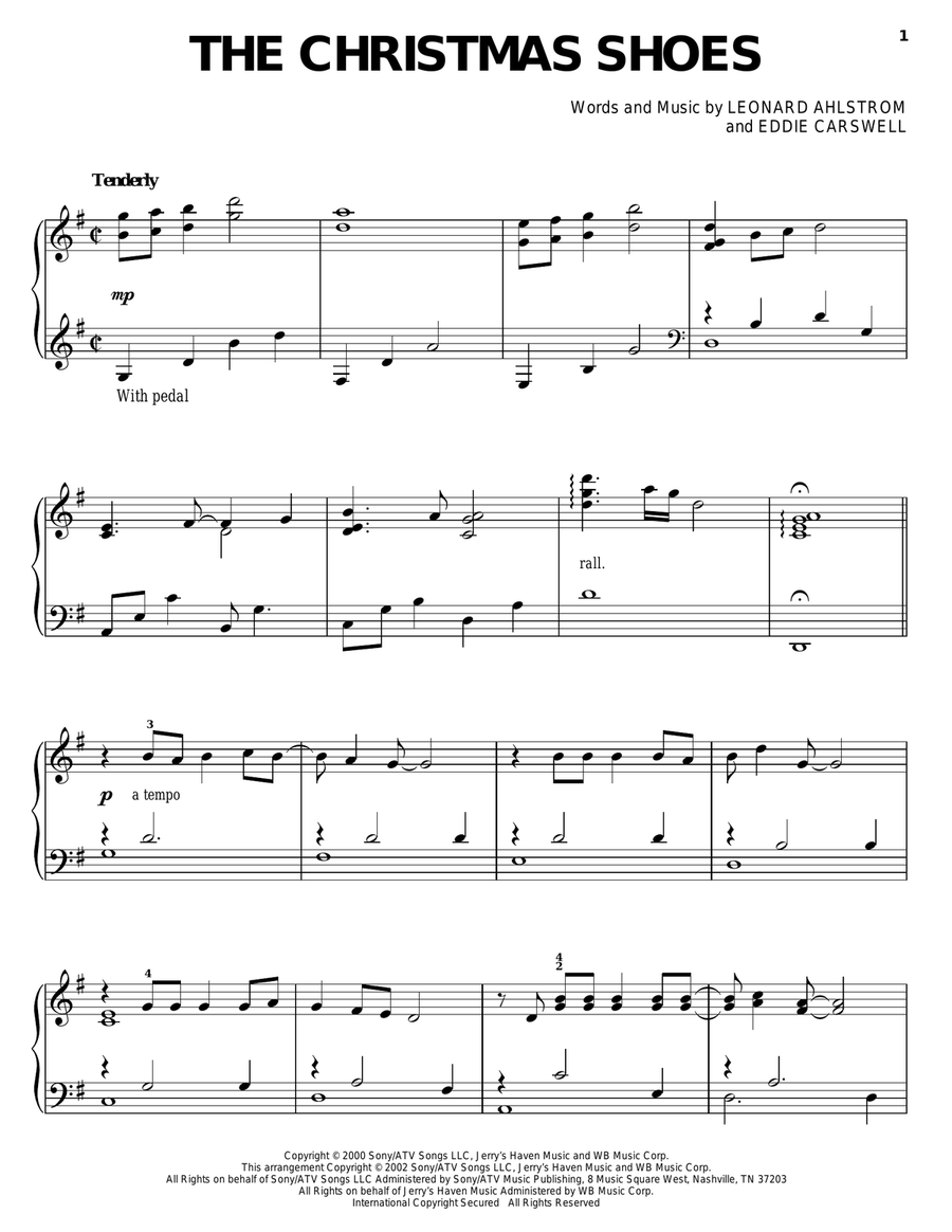 The Christmas Shoes Piano Solo scores gallery preview page 1