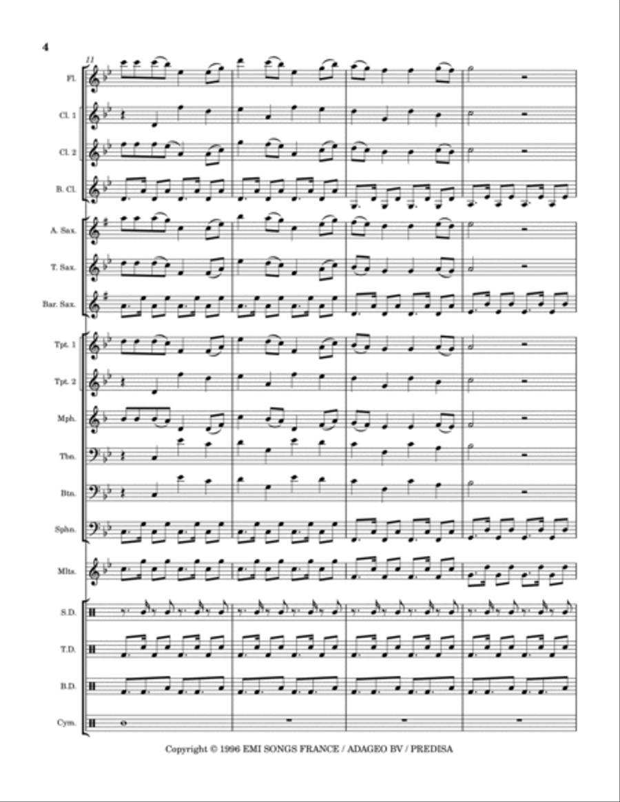 Llorando Se Fue Marching Band scores gallery preview page 4