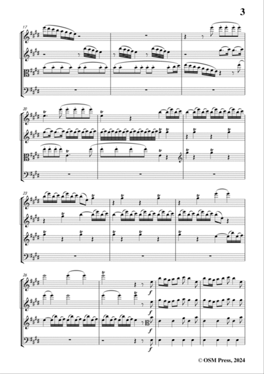 Vivaldi-Violin Concerto,for 2 Violins,Viola and Cello String Quartet scores gallery preview page 3