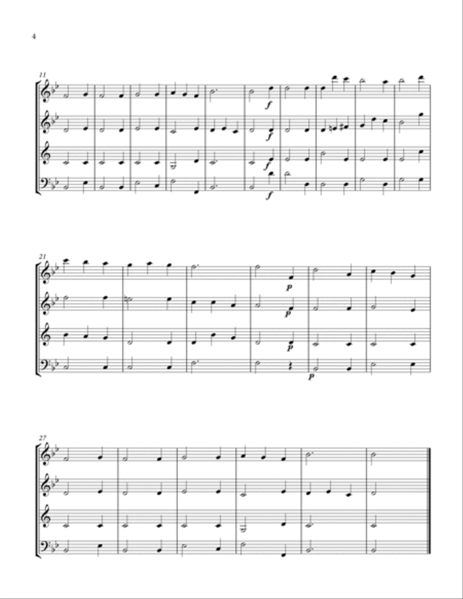 14 Christmas Carols (arranged for Wind Quartet) 14 Christmas Carols (arranged for Wind Quartet) Woodwind Quartet scores gallery preview page 4