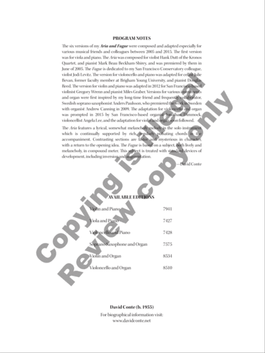 Aria and Fugue Aria and Fugue Violin Solo scores gallery preview page 3