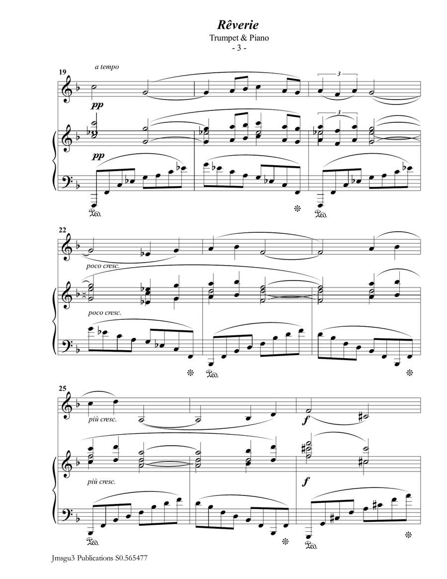 Debussy: Reverie for Trumpet & Piano Debussy: Reverie for Trumpet & Piano Trumpet Solo scores gallery preview page 3
