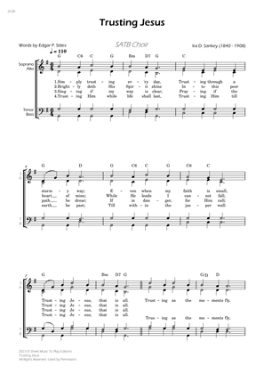 Trusting Jesus - SATB Choir - W/Chords