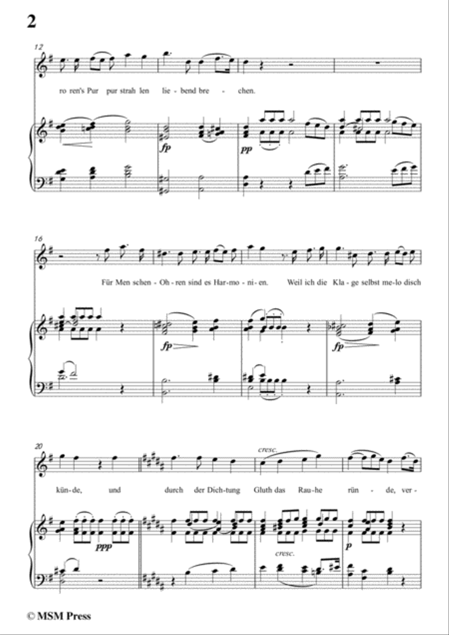 Schubert-Memnon,in G Major,Op.6,for Voice and Piano Voice Solo scores gallery preview page 4