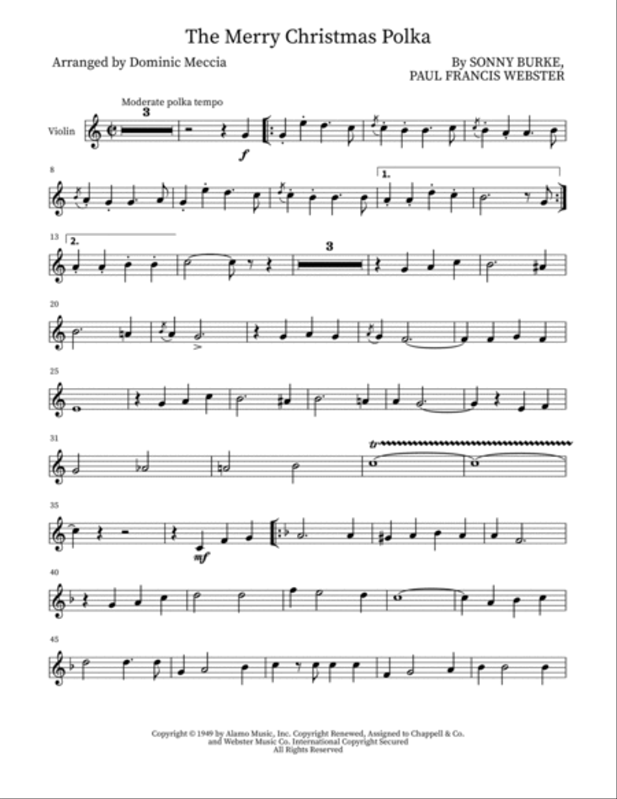 The Merry Christmas Polka String Duet scores gallery preview page 5