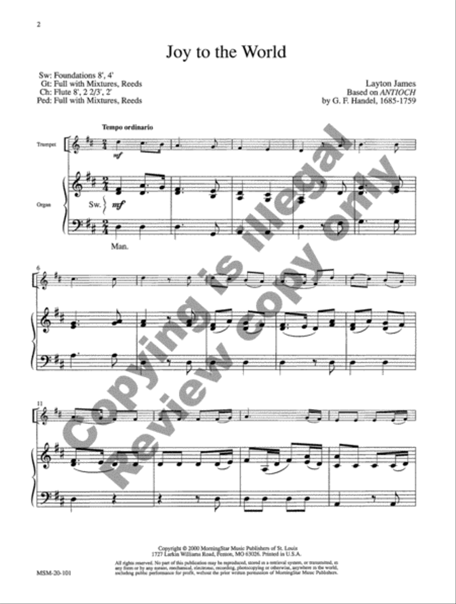 Two Festive Christmas Settings for Trumpet and Organ Trumpet scores gallery preview page 9