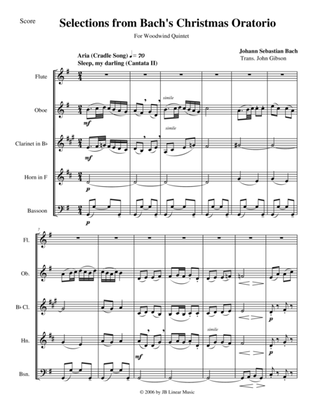 Bach's Christmas Oratorio Selections for Woodwind Quintet