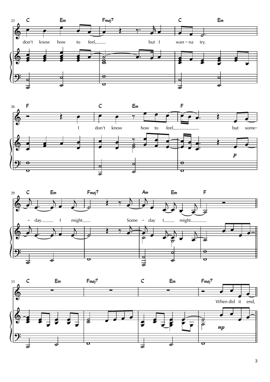 What Was I Made For? Piano, Vocal scores gallery preview page 3