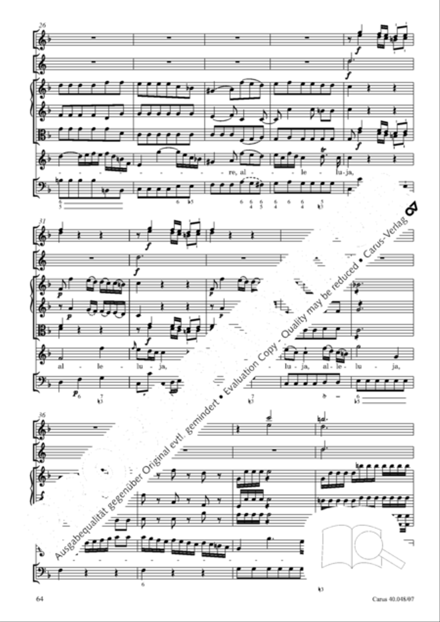 Regina coeli in B-Flat Major, K. 127 4-Part scores gallery preview page 65
