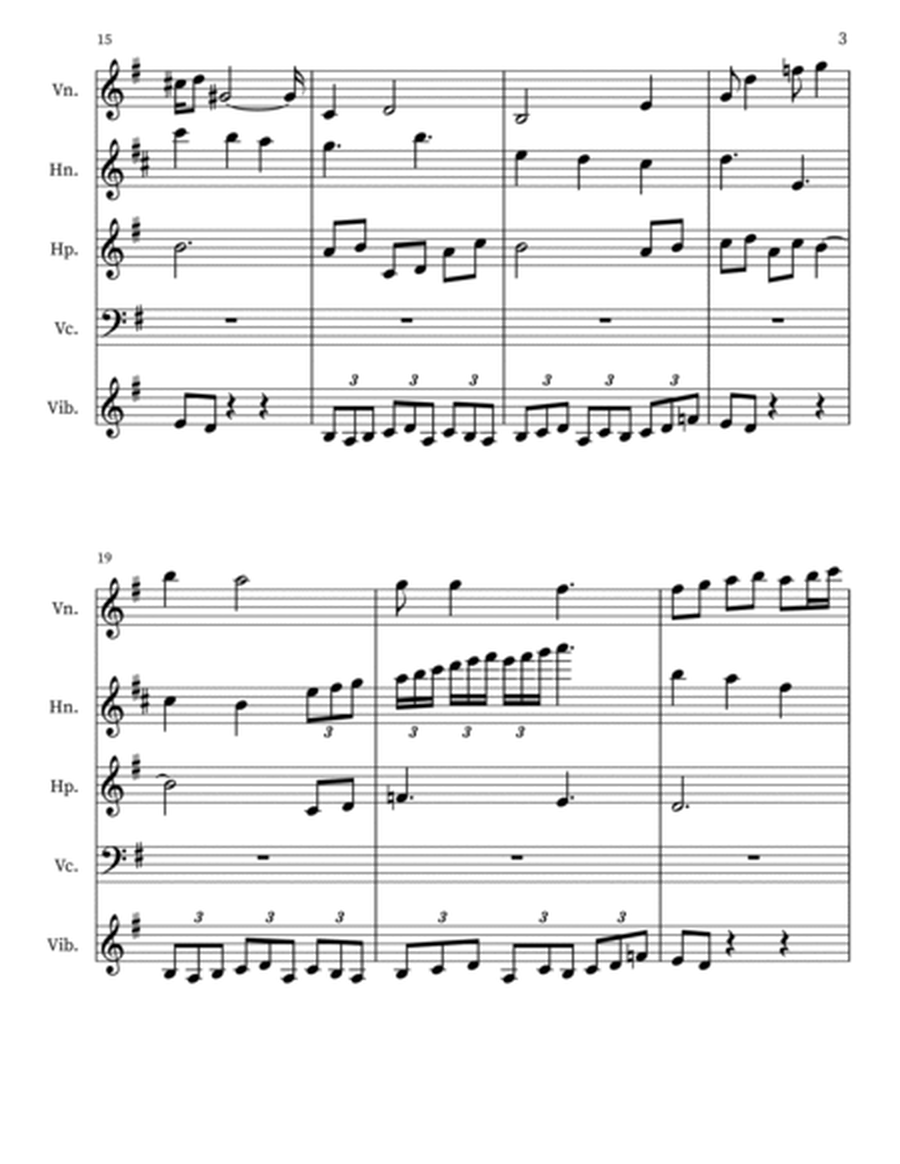 Ambrosia 95 for Violin, Corno, Harp, 'cello, Vibraphone
