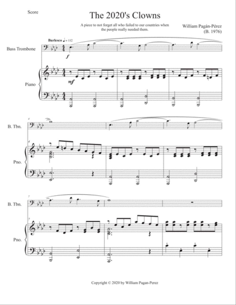 The 2020's Clowns Piano scores gallery preview page 2