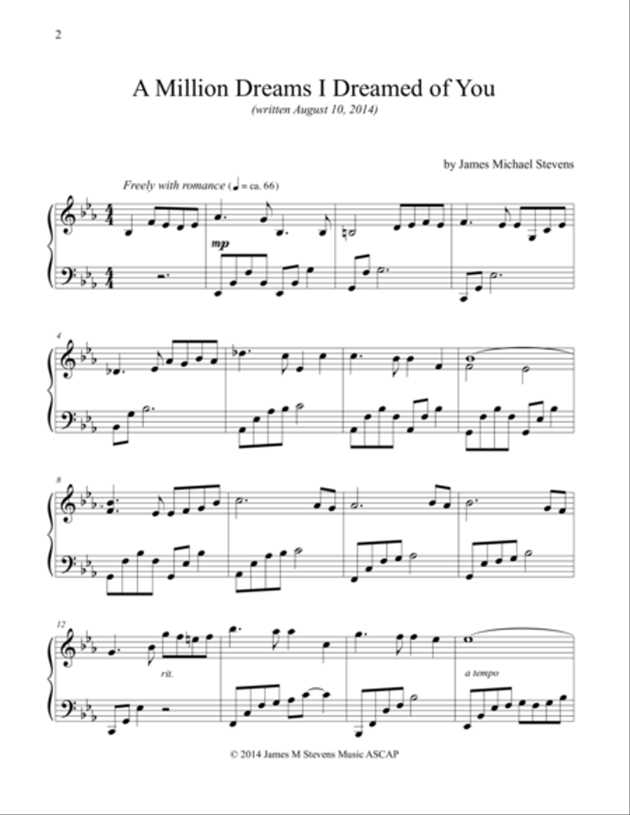 A Million Dreams I Dreamed of You Piano Method scores gallery preview page 1
