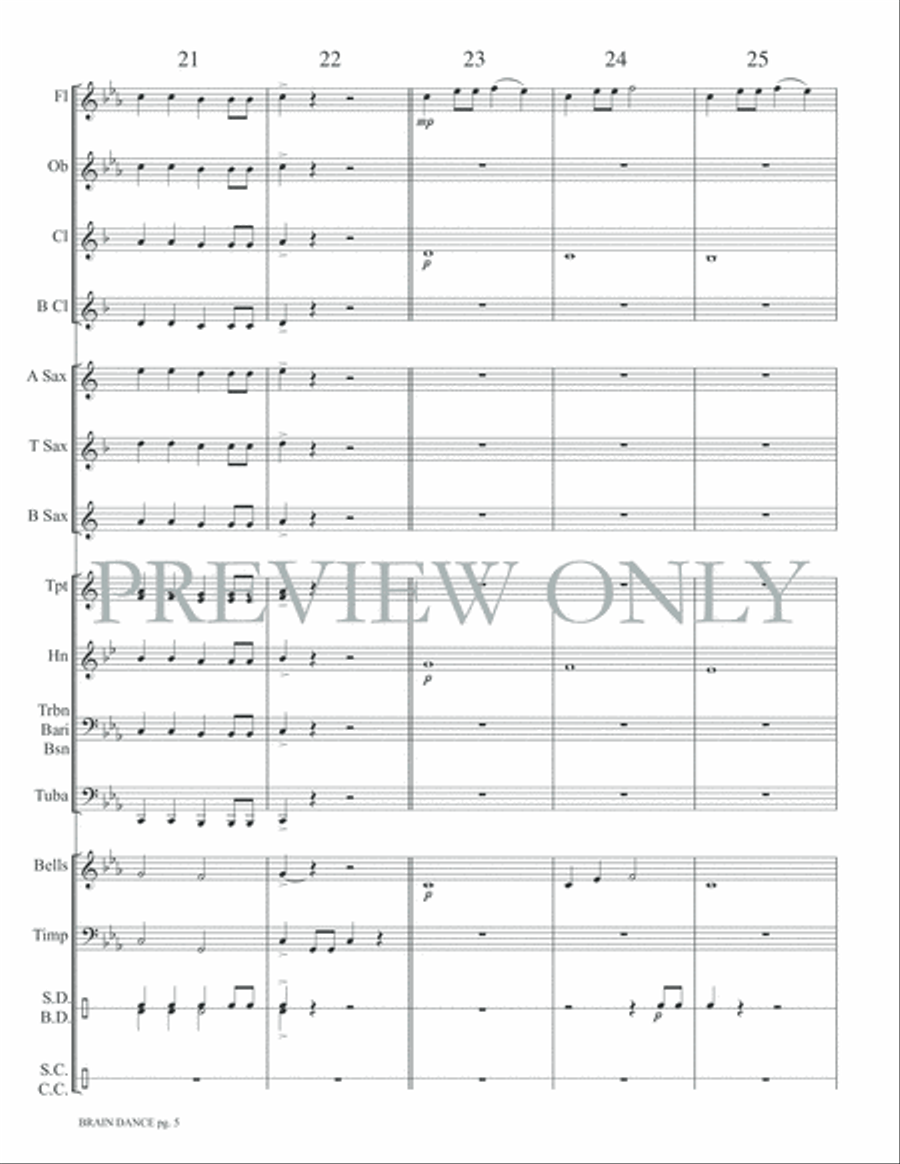 Brain Dance Brain Dance Concert Band scores gallery preview page 8