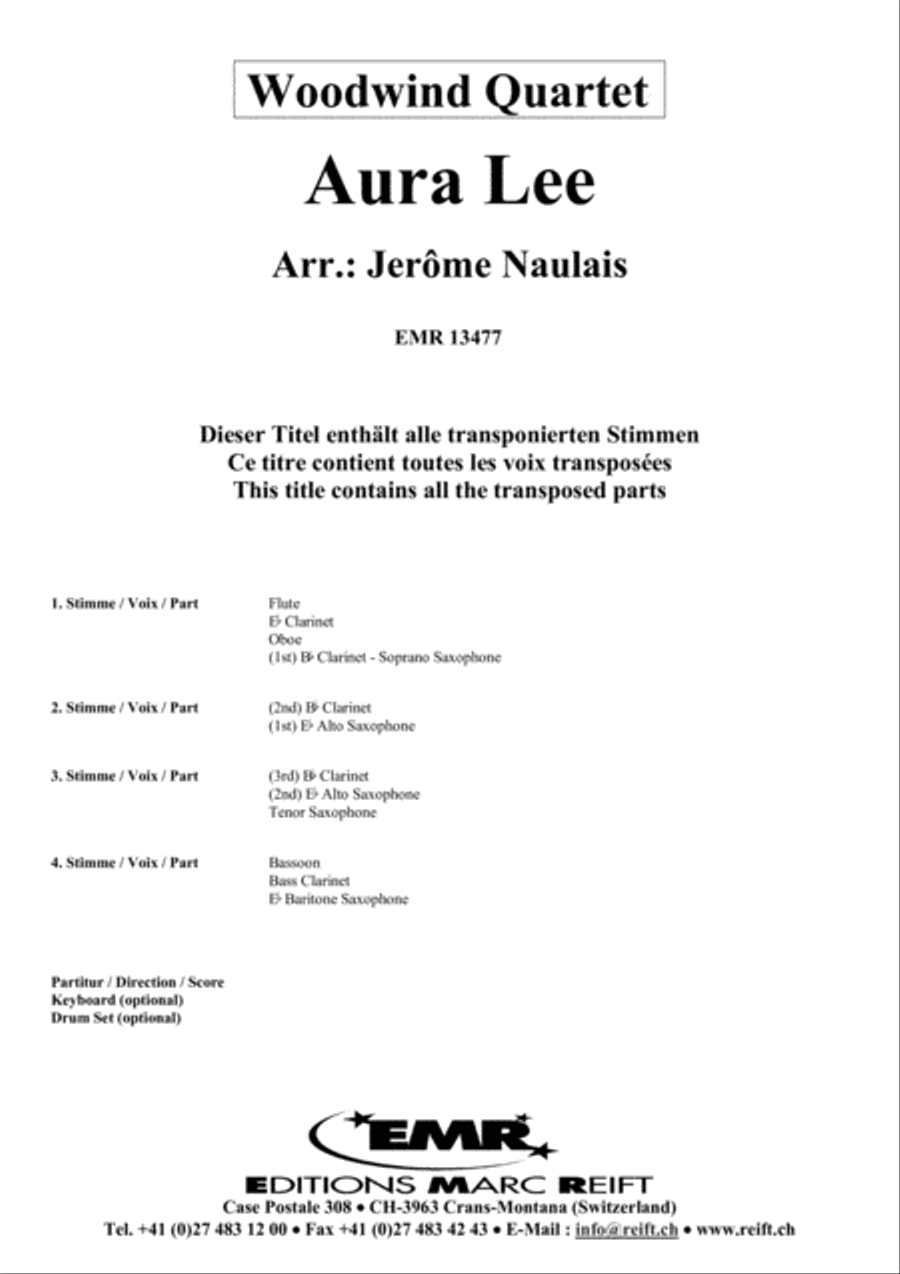 Aura Lee Woodwind Quartet scores gallery preview page 2