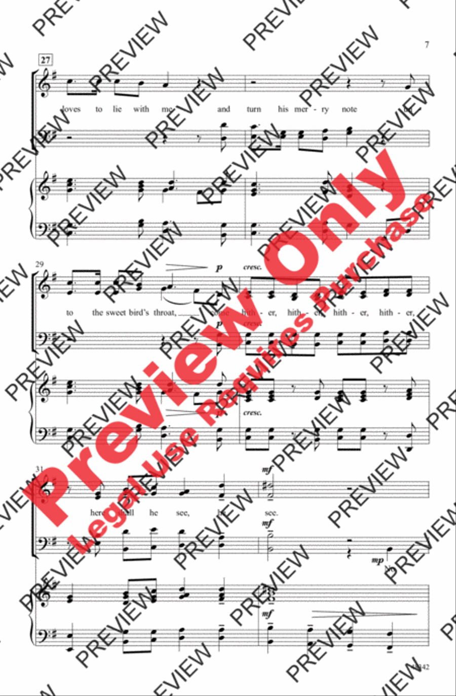 Under the Greenwood Tree 4-Part scores gallery preview page 6